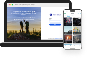 Globe Cloud on desktop and mobile